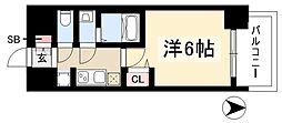 プレサンス桜山駅前アフォード 1Kの間取図画像