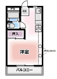 メゾンブーシェ 3階1Kの間取り