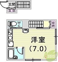 MONON CODE  ｜ 兵庫県神戸市兵庫区下祇園町1-23（賃貸アパート1R・2階・17.20㎡） その2