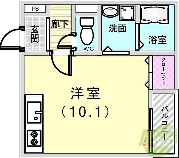 アベールクガ ｜兵庫県神戸市垂水区陸ノ町(賃貸マンション1R・2階・30.04㎡)の写真 その2