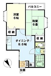 ファミリーM 2DKの間取図画像