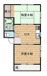 かきのきざかパーク 2DKの間取図画像