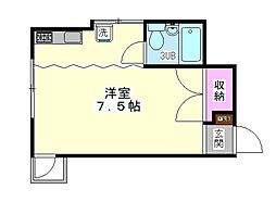 ロジェ大山 1Kの間取図画像