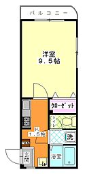 メゾン・ド・ヴァンテーヌ 1Kの間取図画像