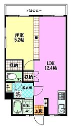 内田コーポ 1LDKの間取図画像