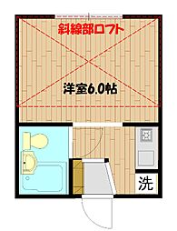 第5スカイブルーハウス ワンルームの間取図画像