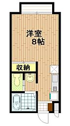 リヴュール平和台 ワンルームの間取図画像