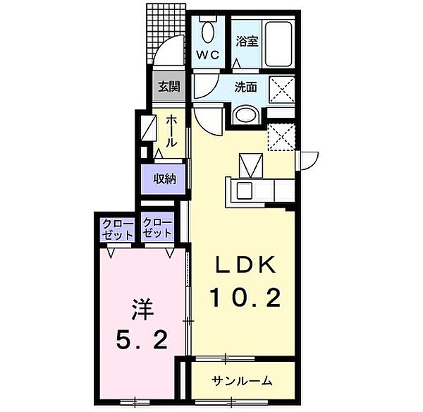 ローマアリエス．Ｂ ｜茨城県神栖市柳川(賃貸アパート1LDK・1階・40.88㎡)の写真 その2