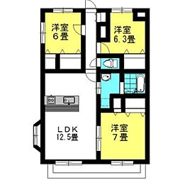 ラフォンテ・エスポワール 3LDKの間取図画像