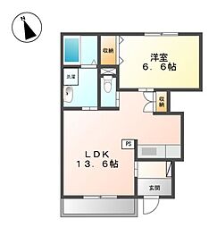 リアン 1LDKの間取図画像