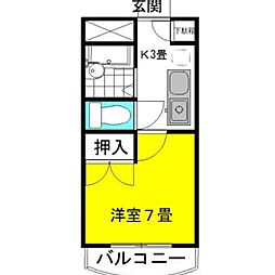 ミ・プリマヴェーラ 1Kの間取図画像