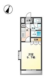 チェリーブロッサム 1Kの間取図画像