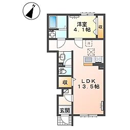 鹿嶋市大字平井 アパート工事 1LDKの間取図画像