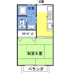 ラ・フォンテ・チャオ3rd 1Kの間取図画像