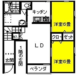 マリーンブリーズJr6th 2LDKの間取図画像