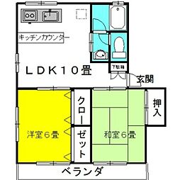 ライジングサン・パート1 2LDKの間取図画像