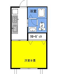 ラ・フォンテGOO 1Kの間取図画像