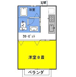 グラシアス・イーグル 1Kの間取図画像