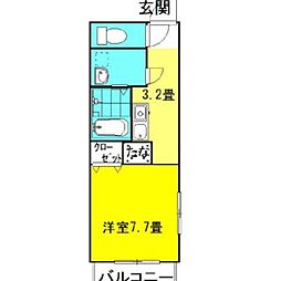 ミルキーウェイ3rd ワンルームの間取図画像