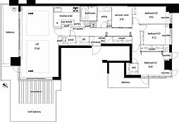 パークシティ成城Fコート 3SLDKの間取図画像