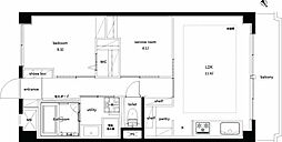 大森北一ハイツ 1SLDKの間取図画像