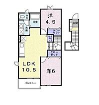 ウエストＡ 203 ｜ 埼玉県深谷市原郷（賃貸アパート2LDK・2階・51.67㎡） その2