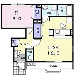 デスパシオ 1LDKの間取図画像