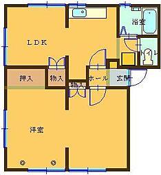 ハイツ新井 1LDKの間取図画像