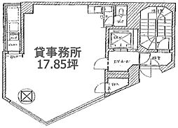 黒江屋八丁堀ビル ワンルームの間取図画像