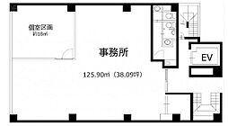 スケガワビル ワンルームの間取図画像