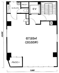 松永新富ビル ワンルームの間取図画像
