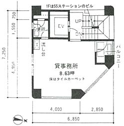 芝柳生ビル ワンルームの間取図画像