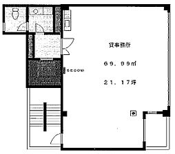 M.B.S.音羽ビル ワンルームの間取図画像