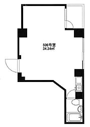 アークシティ池袋 ワンルームの間取図画像