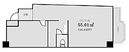 羽田ビル ワンルームの間取図画像