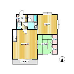 和田マイハイツ2 2LDKの間取図画像