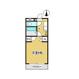 ファミーユ宮前 1Kの間取図画像