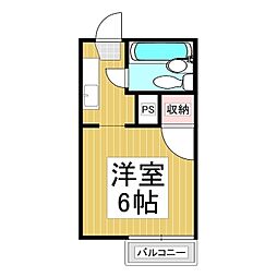 フレグランス中沢 ワンルームの間取図画像