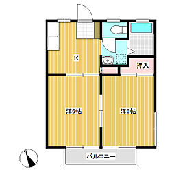 佐藤ハイツ 2Kの間取図画像