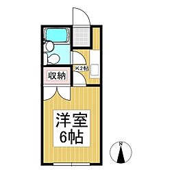 第一甲子ビル 1Kの間取図画像