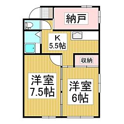 コーポ・カシワ 2SKの間取図画像