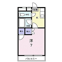 メゾン・セシボン・E 1Kの間取図画像
