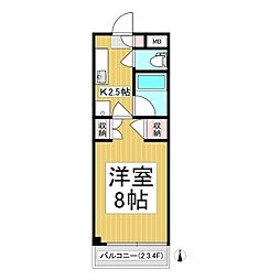 アセラ21B棟 1Kの間取図画像