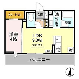 トリシア西軽井沢 月 1LDKの間取図画像