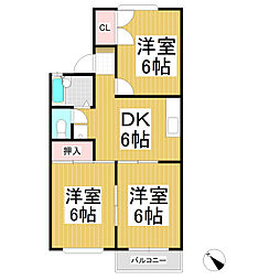 コーポさかい 3DKの間取図画像