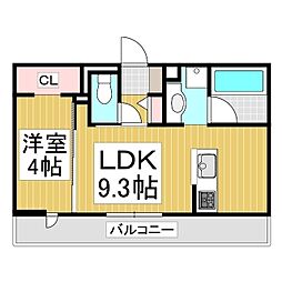 トリシア佐久平 花 1LDKの間取図画像