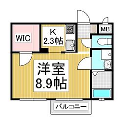 モンテ・セレッソ 1Kの間取図画像