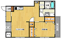 サンハイツ府中 1LDKの間取図画像