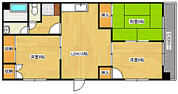 丸子ビル 6階3LDKの間取り