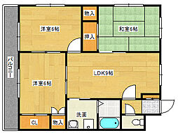 ハイツ谷中Ｃ棟 2階3LDKの間取り